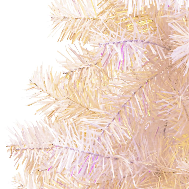 Afbeelding laden in galerijviewer, Vidaxl kunstkerstboom met iriserende uiteinden 210 cm pvc wit
