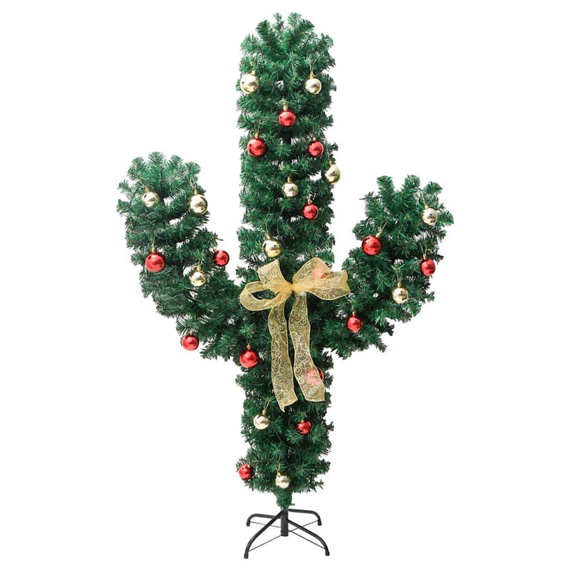 Afbeelding laden in galerijviewer, Vidaxl kerstcactus met standaard en led's 180 cm pvc groen
