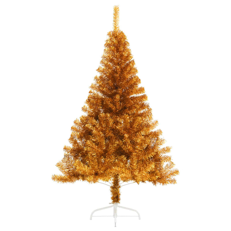 Afbeelding laden in galerijviewer, Vidaxl kunstkerstboom half met standaard 120 cm pet goudkleurig
