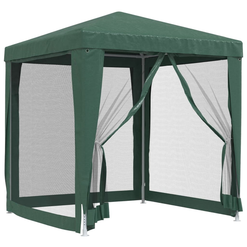 Afbeelding laden in galerijviewer, Vidaxl partytent met 4 mesh zijwanden 2x2 m hdpe groen
