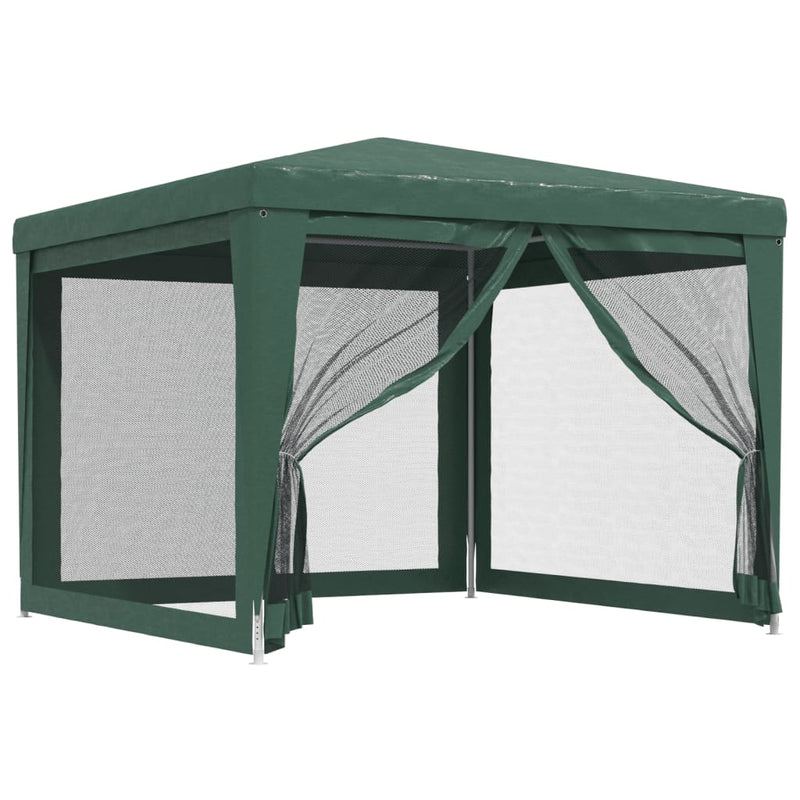 Afbeelding laden in galerijviewer, Vidaxl partytent met 4 mesh zijwanden 3x3 m hdpe groen
