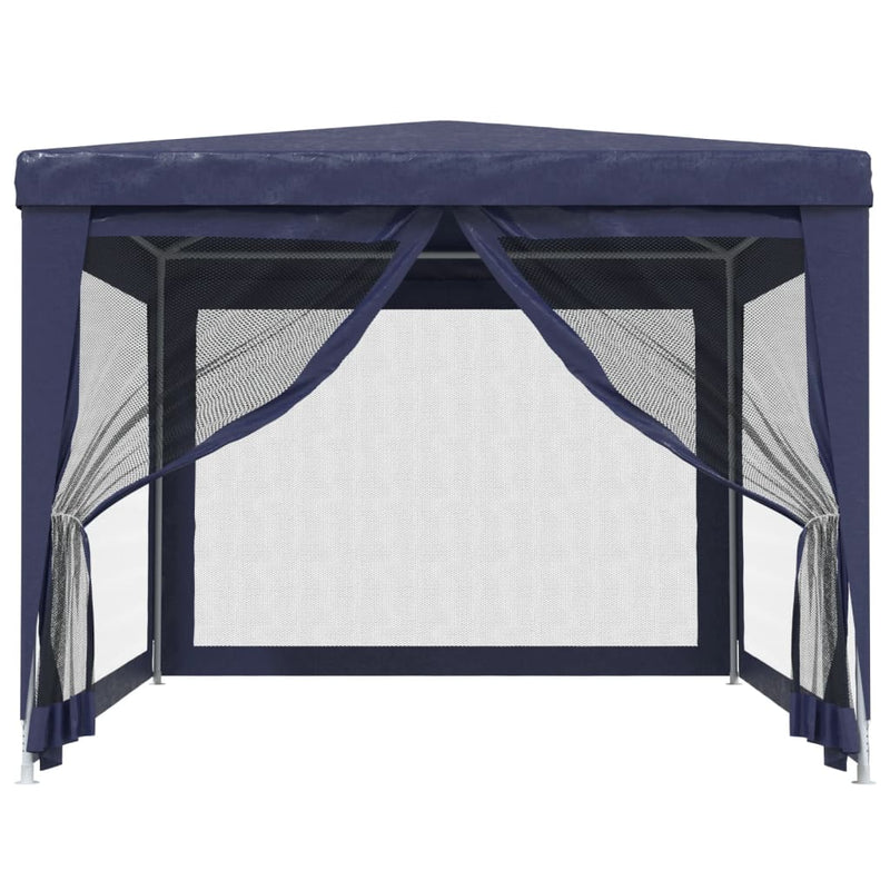 Afbeelding laden in galerijviewer, Vidaxl partytent met 4 mesh zijwanden 3x4 m hdpe blauw
