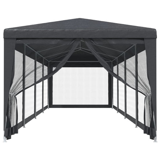 Vidaxl partytent met 10 mesh zijwanden 3x12 m hdpe antracietkleurig