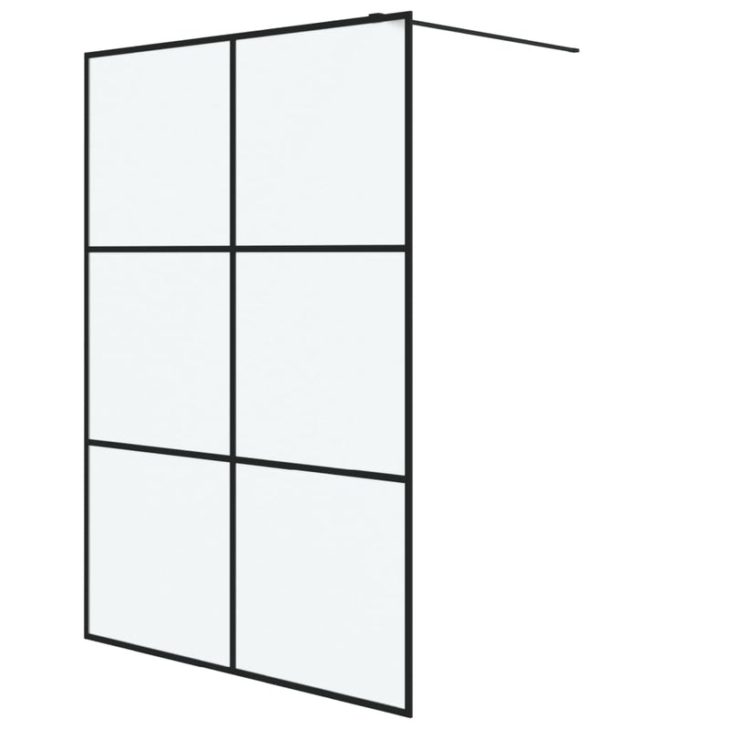 Afbeelding laden in galerijviewer, VidaXL Inloopdouchewand 140x195 cm mat ESG-glas zwart
