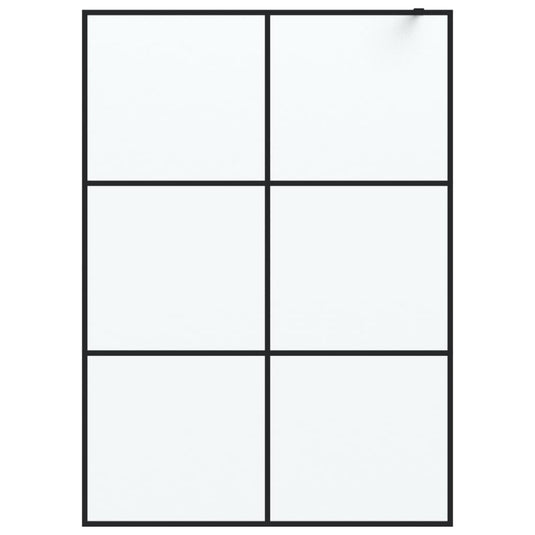 VidaXL Inloopdouchewand 140x195 cm mat ESG-glas zwart