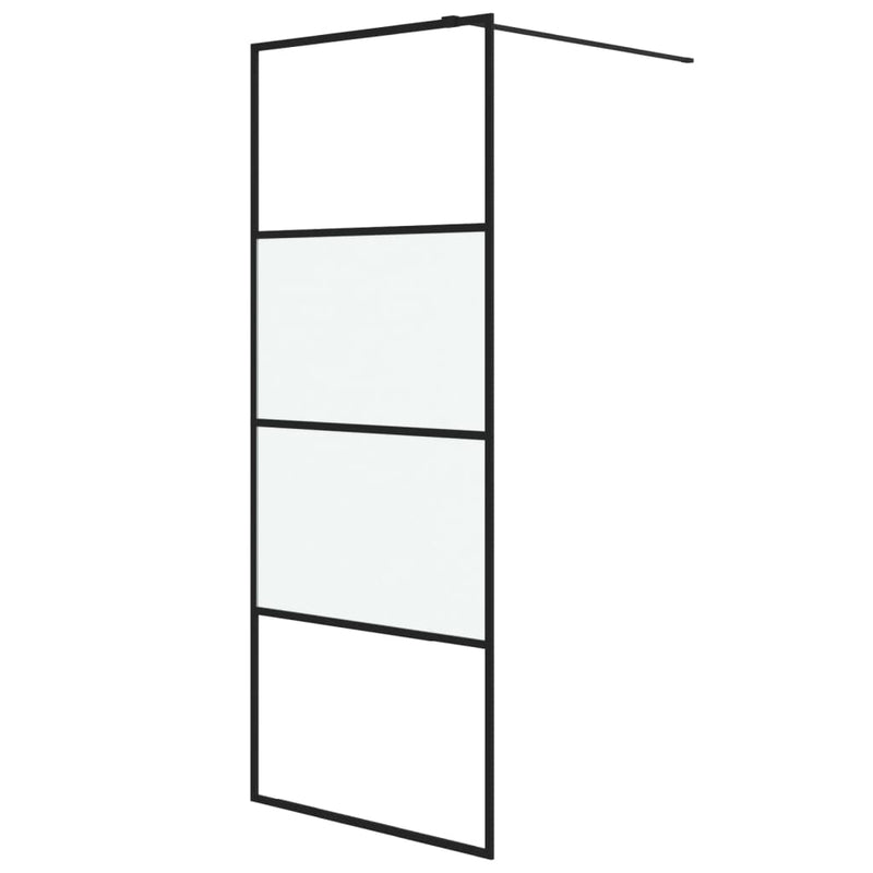 Afbeelding laden in galerijviewer, Vidaxl inloopdouchewand 80x195 cm halfmat esg-glas zwart

