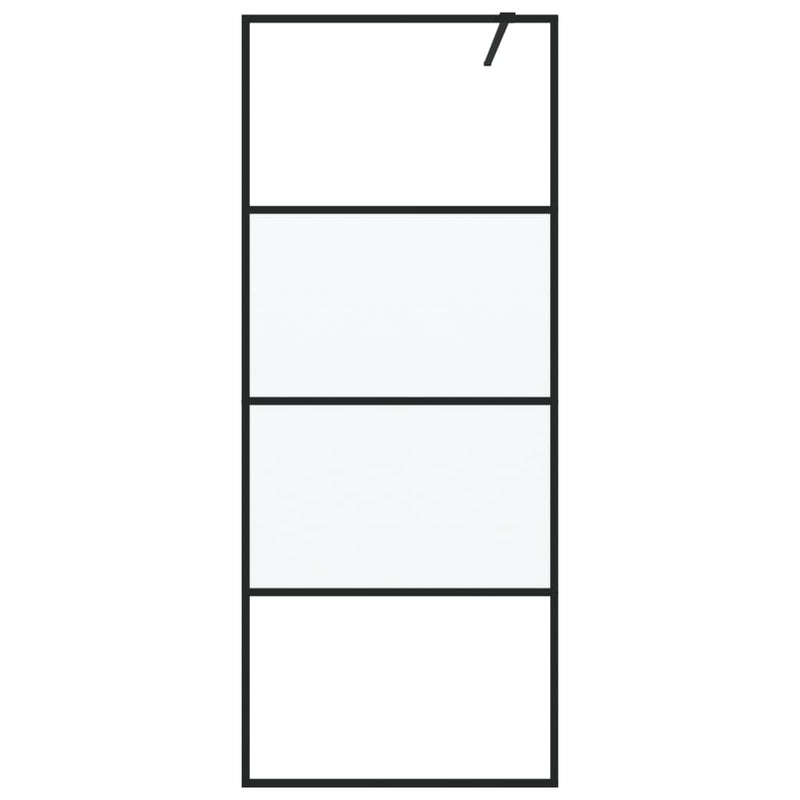 Afbeelding laden in galerijviewer, Vidaxl inloopdouchewand 80x195 cm halfmat esg-glas zwart
