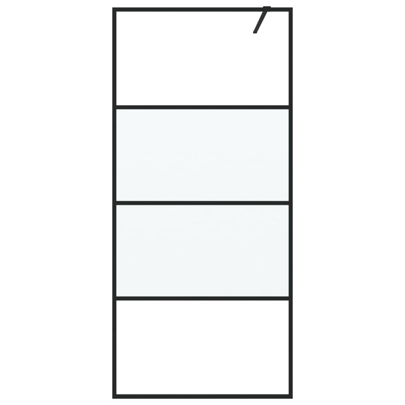 Afbeelding laden in galerijviewer, Vidaxl inloopdouchewand 90x195 cm halfmat esg-glas zwart
