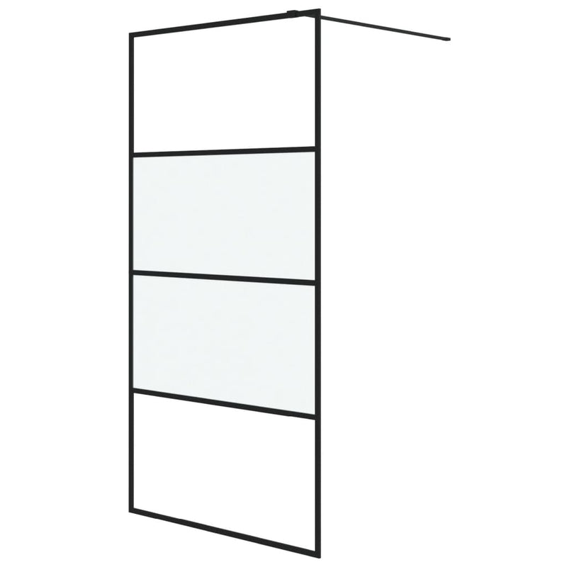 Afbeelding laden in galerijviewer, Vidaxl inloopdouchewand 100x195 cm halfmat esg-glas zwart
