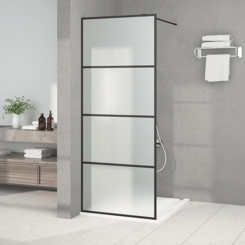 Afbeelding laden in galerijviewer, Vidaxl inloopdouchewand 80x195 cm mat esg-glas zwart
