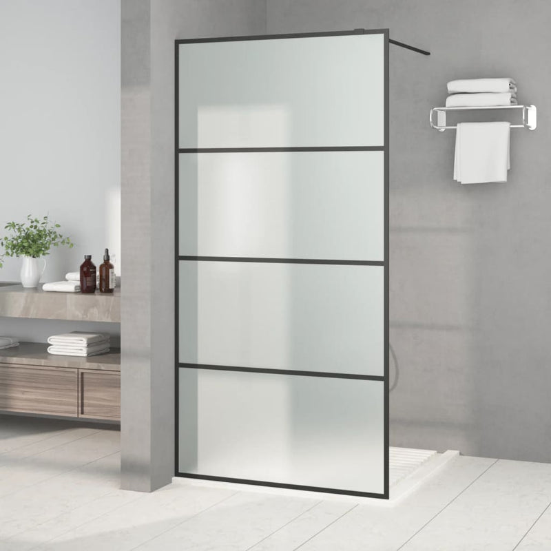 Afbeelding laden in galerijviewer, Vidaxl inloopdouchewand 100x195 cm mat esg-glas zwart

