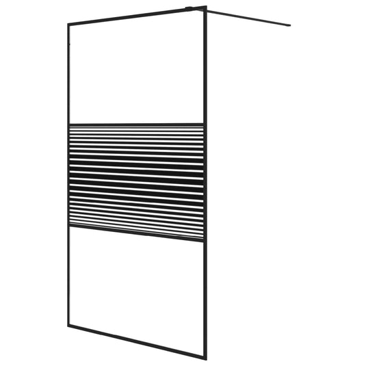 VidaXL Inloopdouchewand 115x195 cm transparant ESG-glas zwart