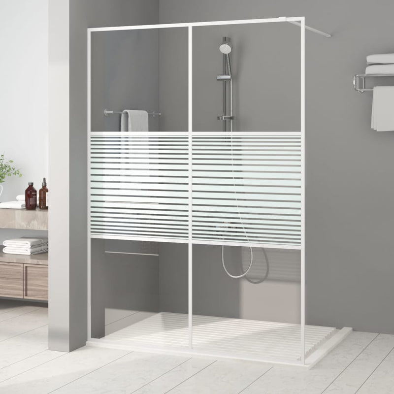 Afbeelding laden in galerijviewer, VidaXL Inloopdouchewand 140x195 cm transparant ESG-glas wit
