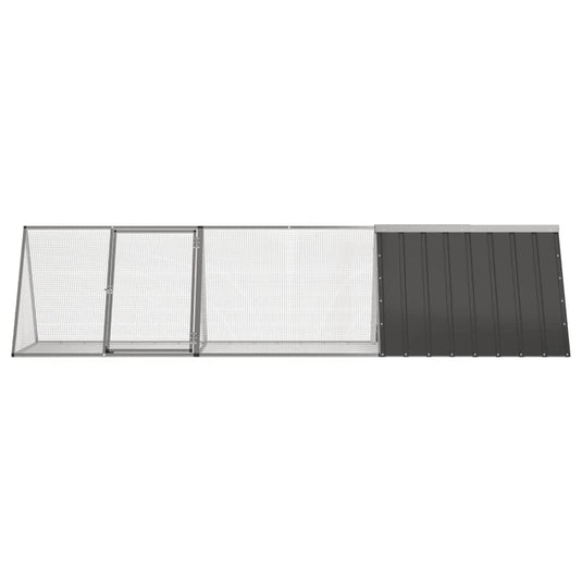 Vidaxl konijnenkooi antraciet 302,5x80,5x71 cm gegalvaniseerd staal