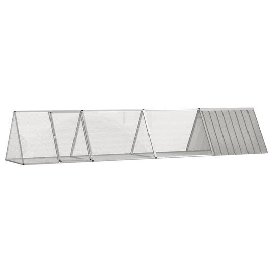 Vidaxl konijnenhok 403,5x80,5x71 cm gegalvaniseerd staal grijs