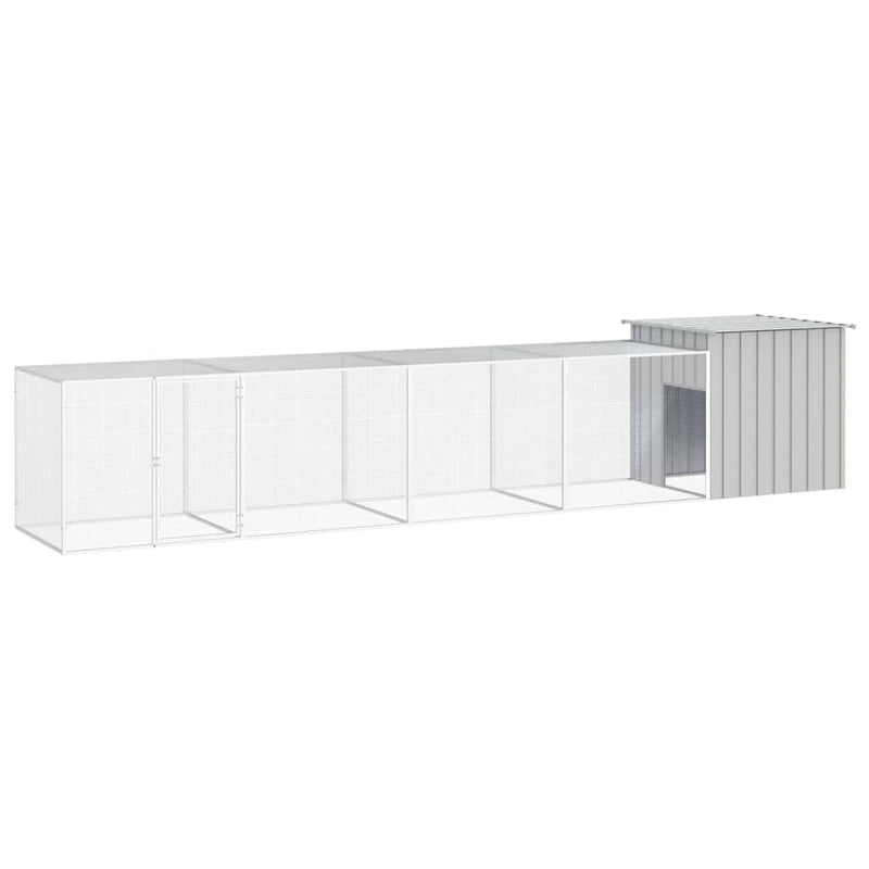 Afbeelding laden in galerijviewer, VidaXL Kippenhok 500x91x100 cm gegalvaniseerd staal grijs
