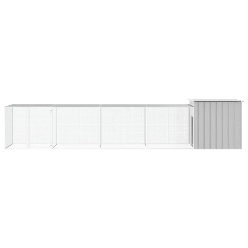 Afbeelding laden in galerijviewer, VidaXL Kippenhok 500x91x100 cm gegalvaniseerd staal grijs
