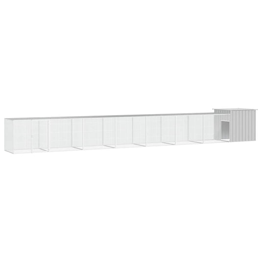 VidaXL Kippenhok 700x91x100 cm gegalvaniseerd staal grijs