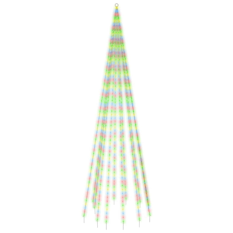 Afbeelding laden in galerijviewer, Vidaxl vlaggenmast kerstboom 732 led's meerkleurig 500 cm
