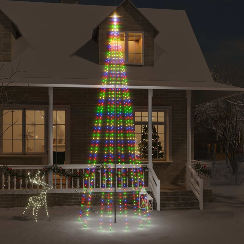 Afbeelding laden in galerijviewer, Vidaxl vlaggenmast kerstboom 732 led's meerkleurig 500 cm

