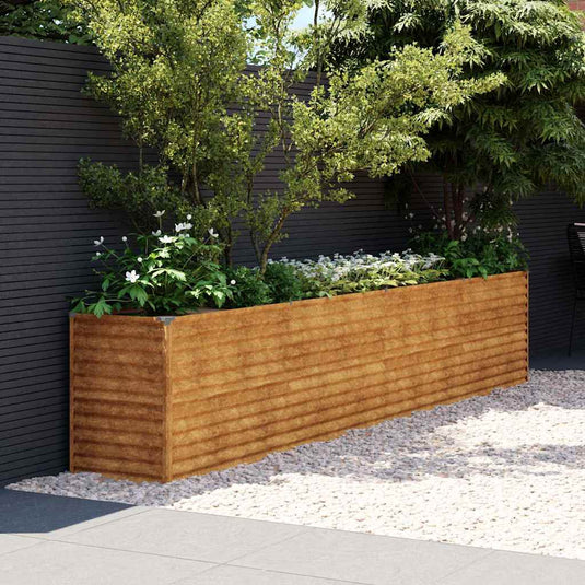 Vidaxl verhoogde tuinbak 385x50x69 cm cortenstaal