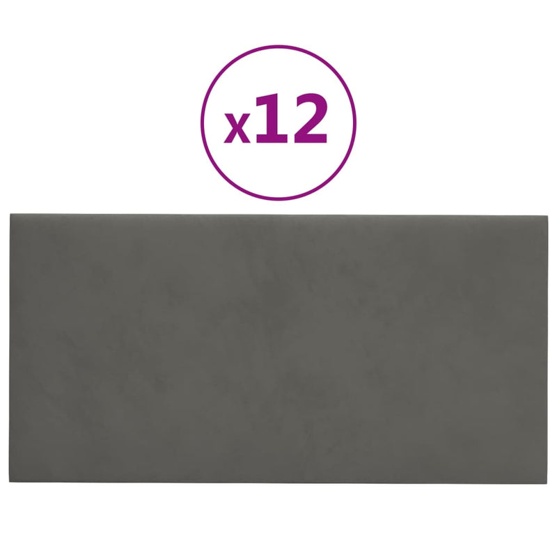 Afbeelding laden in galerijviewer, Vidaxl wandpanelen 12 st 2,16 m² 60x30 cm fluweel donkergrijs
