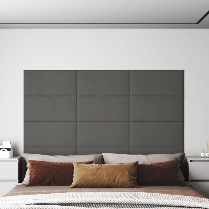 Afbeelding laden in galerijviewer, Vidaxl wandpanelen 12 st 2,16 m² 60x30 cm fluweel donkergrijs

