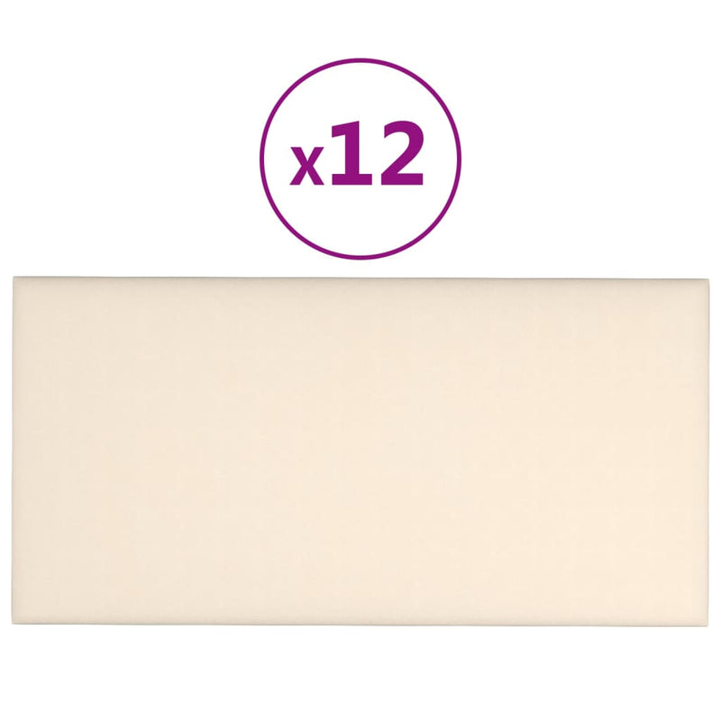 Afbeelding laden in galerijviewer, VidaXL Wandpanelen 12 st 2,16 m² 60x30 cm fluweel crèmekleurig
