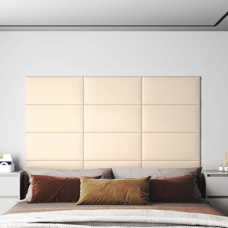 Afbeelding laden in galerijviewer, VidaXL Wandpanelen 12 st 2,16 m² 60x30 cm fluweel crèmekleurig
