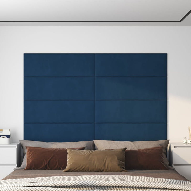 Afbeelding laden in galerijviewer, VidaXL Wandpanelen 12 st 3,24 m² 90x30 cm fluweel blauw
