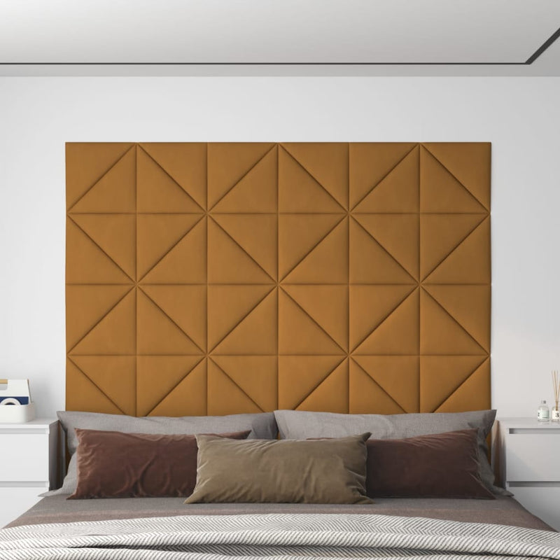 Afbeelding laden in galerijviewer, Vidaxl wandpanelen 12 st 0,54 m² 30x30 cm fluweel bruin
