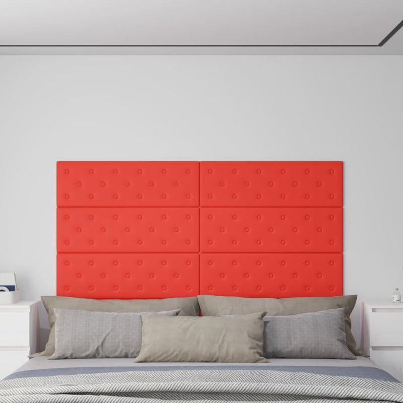 Afbeelding laden in galerijviewer, Vidaxl wandpanelen 12 st 3,24 m² 90x30 cm kunstleer rood
