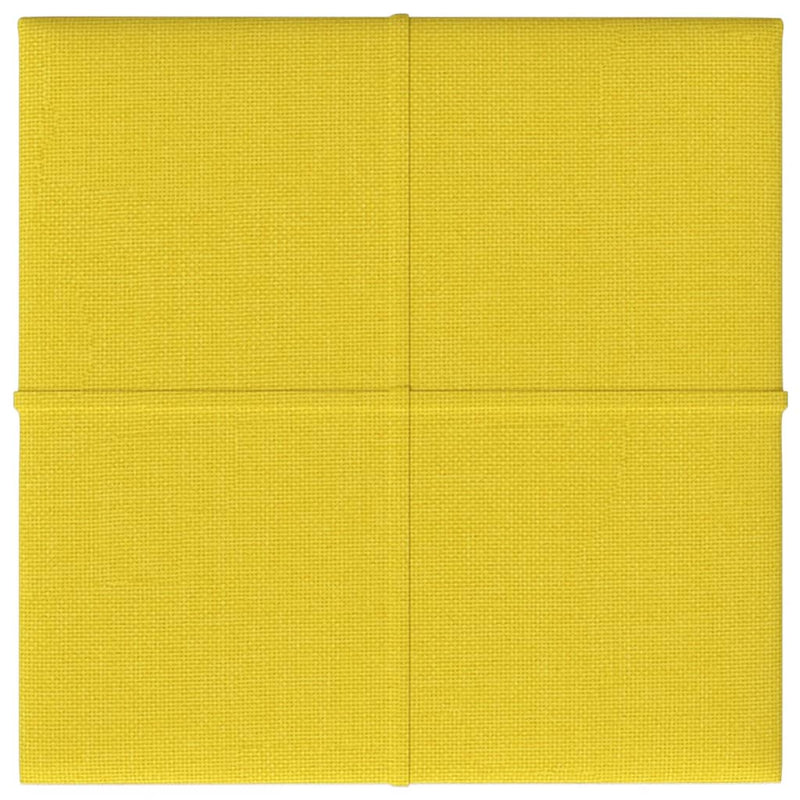 Afbeelding laden in galerijviewer, VidaXL Wandpanelen 12 st 1,08 m² 30x30 cm stof lichtgeel

