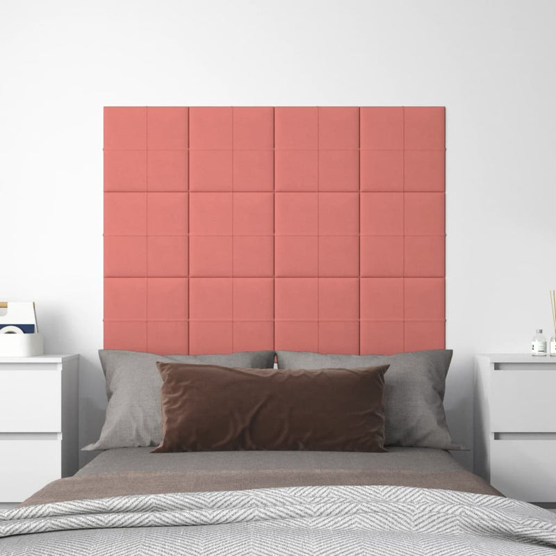 Afbeelding laden in galerijviewer, VidaXL Wandpanelen 12 st 1,08 m² 30x30 cm fluweel roze
