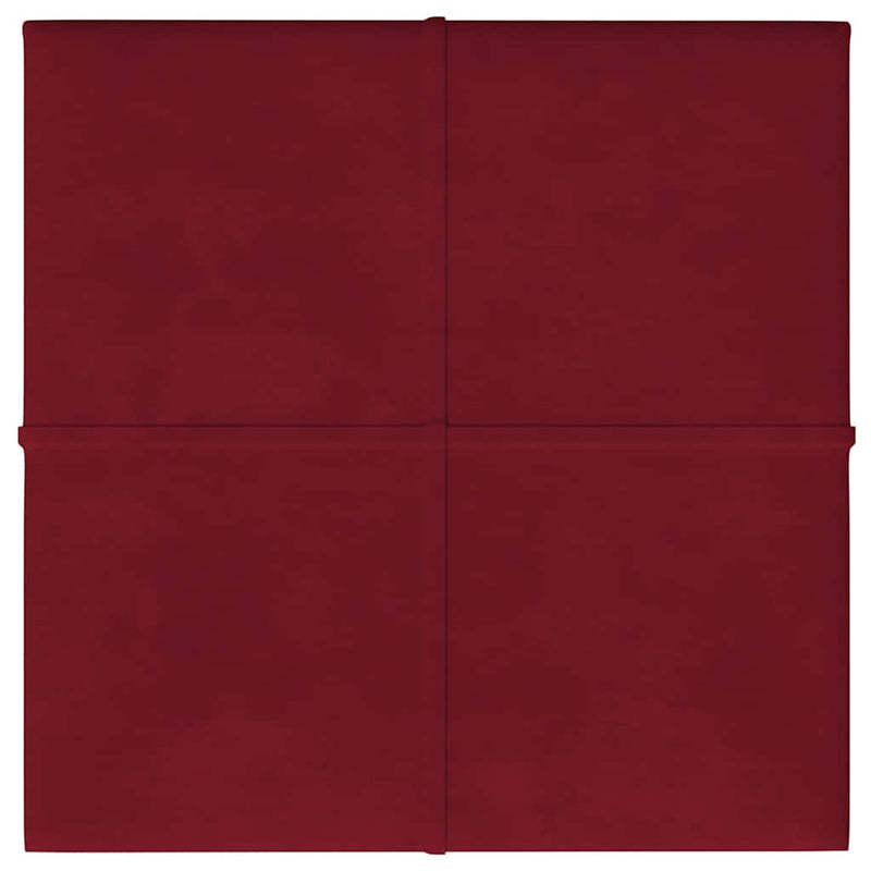Afbeelding laden in galerijviewer, Vidaxl wandpanelen 12 st 1,08 m² 30x30 cm fluweel wijnrood
