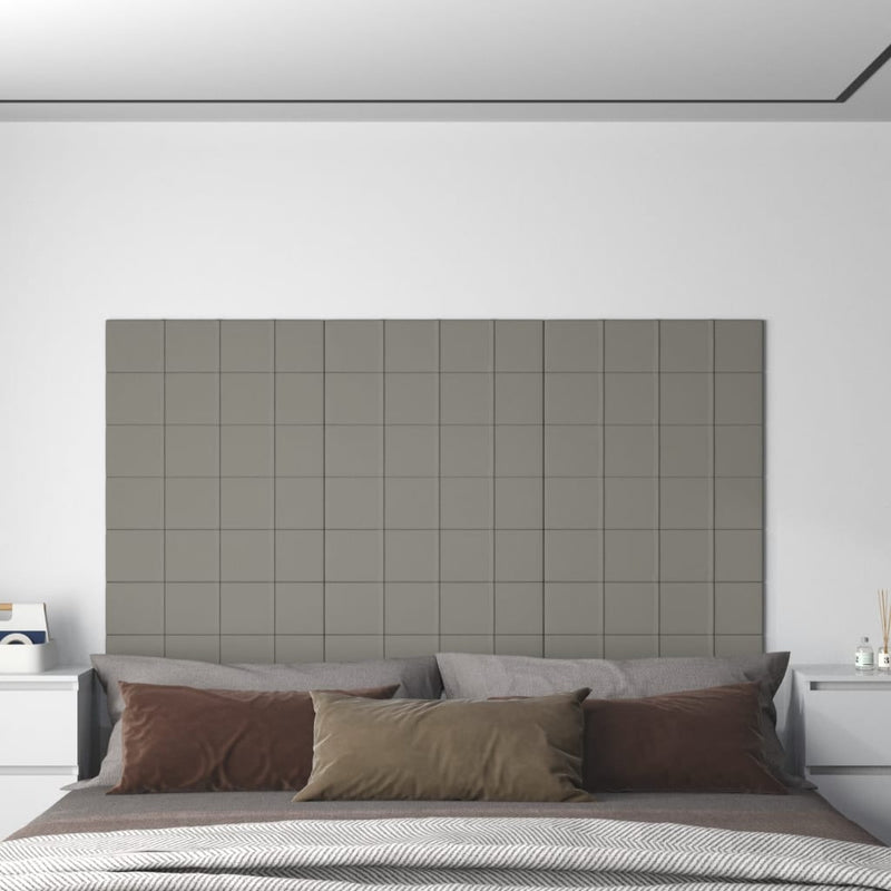 Afbeelding laden in galerijviewer, Vidaxl wandpanelen 12 st 1,08 m² 60x15 cm fluweel lichtgrijs
