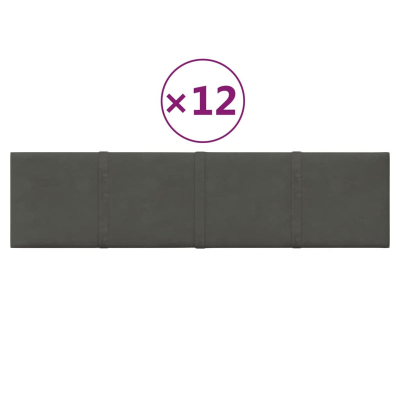 Afbeelding laden in galerijviewer, Vidaxl wandpanelen 12 st 1,08 m² 60x15 cm fluweel donkergrijs
