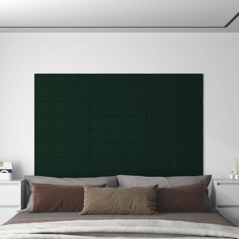 Afbeelding laden in galerijviewer, VidaXL Wandpanelen 12 st 2,16 m² 60x30 cm fluweel donkergroen
