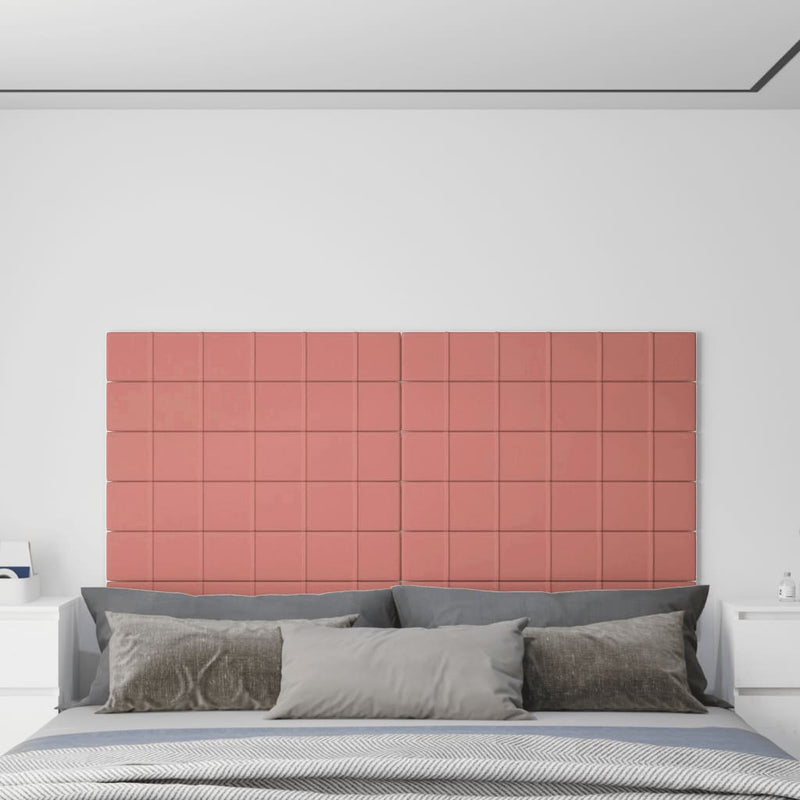 Afbeelding laden in galerijviewer, Vidaxl wandpanelen 12 st 1,62 m² 90x15 cm fluweel roze
