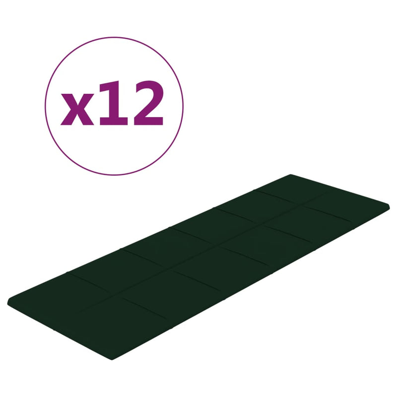Afbeelding laden in galerijviewer, VidaXL Wandpanelen 12 st 3,24 m² 90x30 cm fluweel donkergroen
