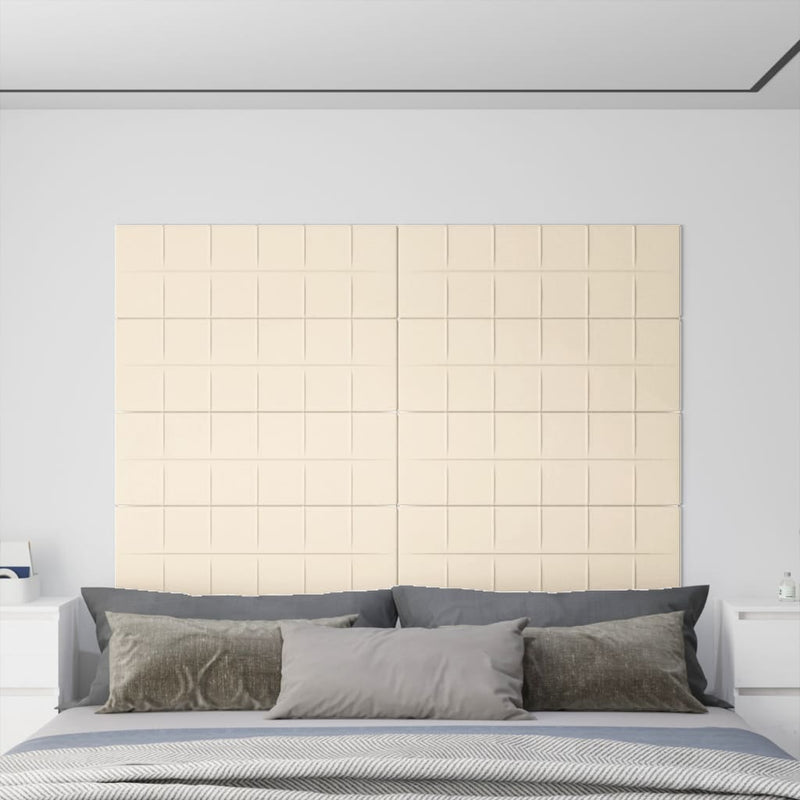 Afbeelding laden in galerijviewer, VidaXL Wandpanelen 12 st 3,24 m² 90x30 cm fluweel crèmekleurig
