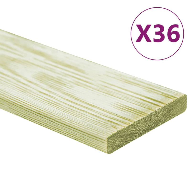Afbeelding laden in galerijviewer, VidaXL Terrasplanken 36 st 4,32 m² 1 m massief grenenhout
