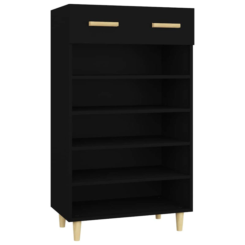 Afbeelding laden in galerijviewer, Vidaxl schoenenkast 60x35x105 cm bewerkt hout zwart
