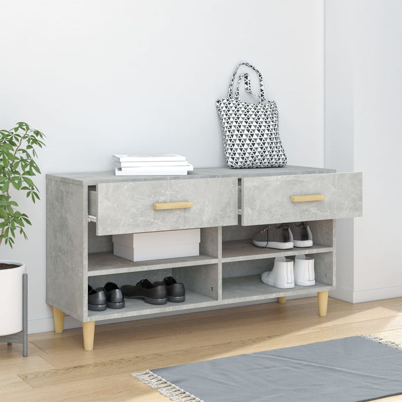 Afbeelding laden in galerijviewer, Vidaxl schoenenkast 102x35x55 cm bewerkt hout betongrijs

