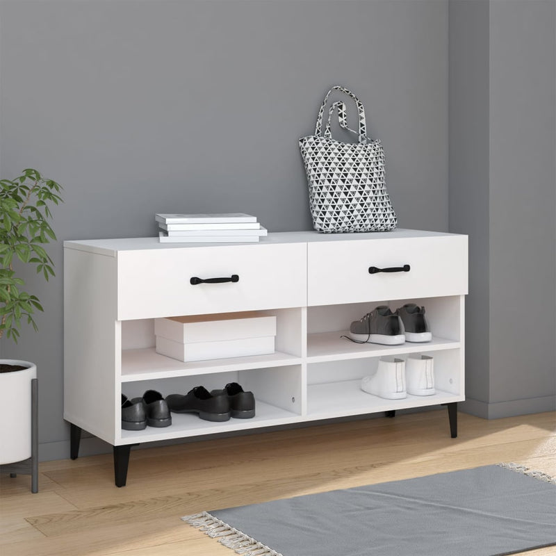 Afbeelding laden in galerijviewer, Vidaxl schoenenkast 102x35x55 cm bewerkt hout wit
