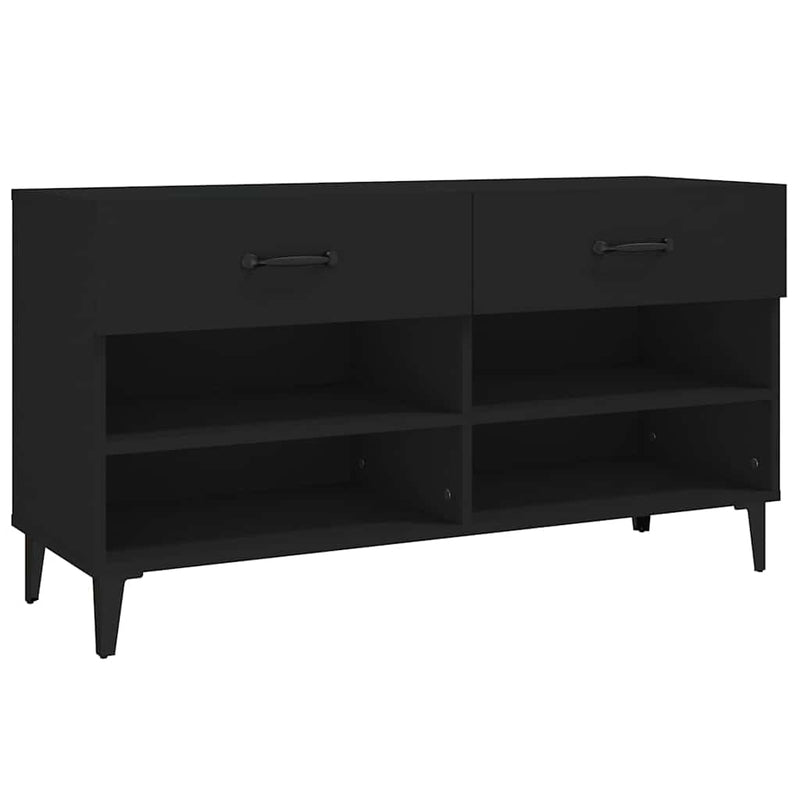 Afbeelding laden in galerijviewer, Vidaxl schoenenkast 102x35x55 cm bewerkt hout zwart
