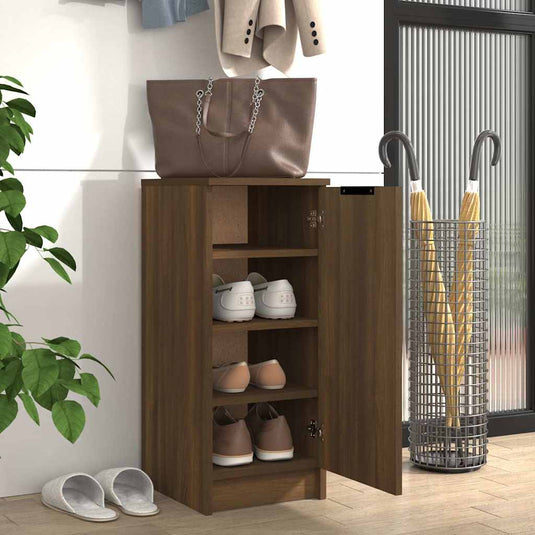 Vidaxl schoenenkast 30x35x70 cm bewerkt hout bruin eikenkleur