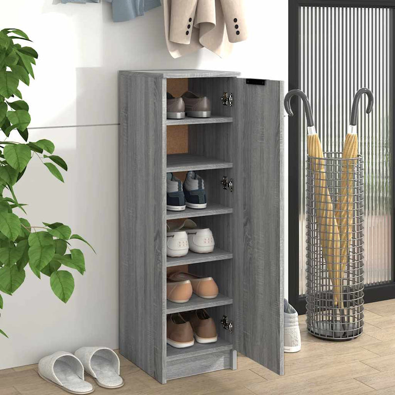 Afbeelding laden in galerijviewer, Vidaxl schoenenkast 30x35x100 cm bewerkt hout grijs sonoma eikenkleur

