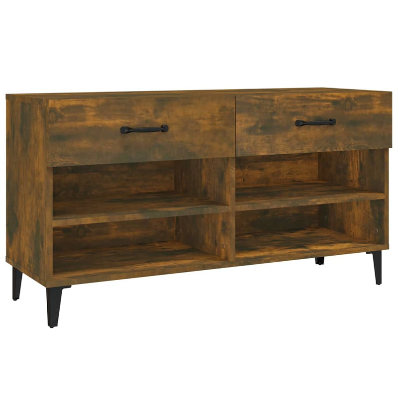 Afbeelding laden in galerijviewer, Vidaxl schoenenkast 102x35x55 cm bewerkt hout gerookt eikenkleurig
