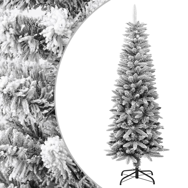 Afbeelding laden in galerijviewer, VidaXL Kunstkerstboom met sneeuw smal 150 cm PVC en PE
